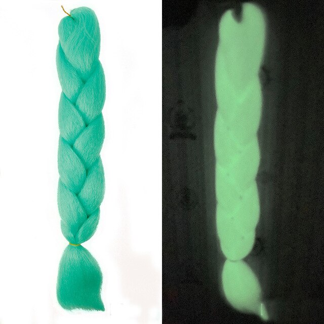 Extensiones de pelo de trenzado Jumbo brillante pelo sintético de colores para trenzas de pelo de kanekalon Msglamor de luz fluorescente trenzada africana: s9