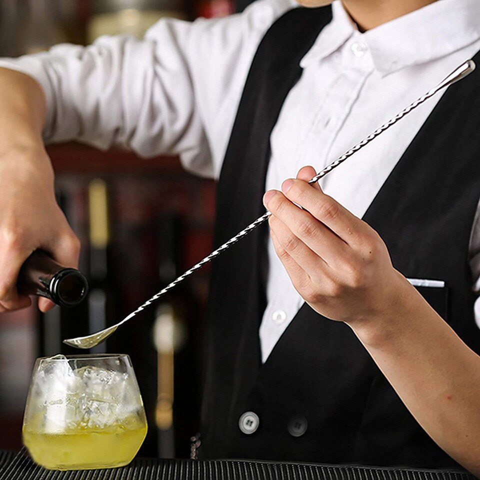 Cuillère à Cocktail à poignée en spirale de 30/40/50cm de Long, agitateur à boisson, tige de mélange de Whisky, outils de barman, ustensiles de Bar de cuisine