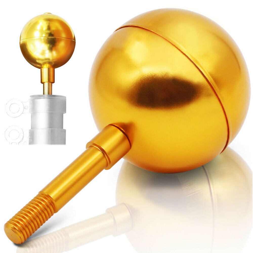 Outdoor Flagpole Ball Topper Ornament 3inch Gold Anodized Aluminum Finish Aluminum Gold Anodized Aluminum Finish