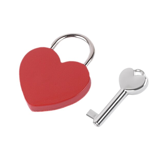 Antieke Stijl Hartvorm Hangslot Vintage Lock Roze Romantische Mooie Dagboek Hangsloten Sleutel Slot Met Sleutel: Red