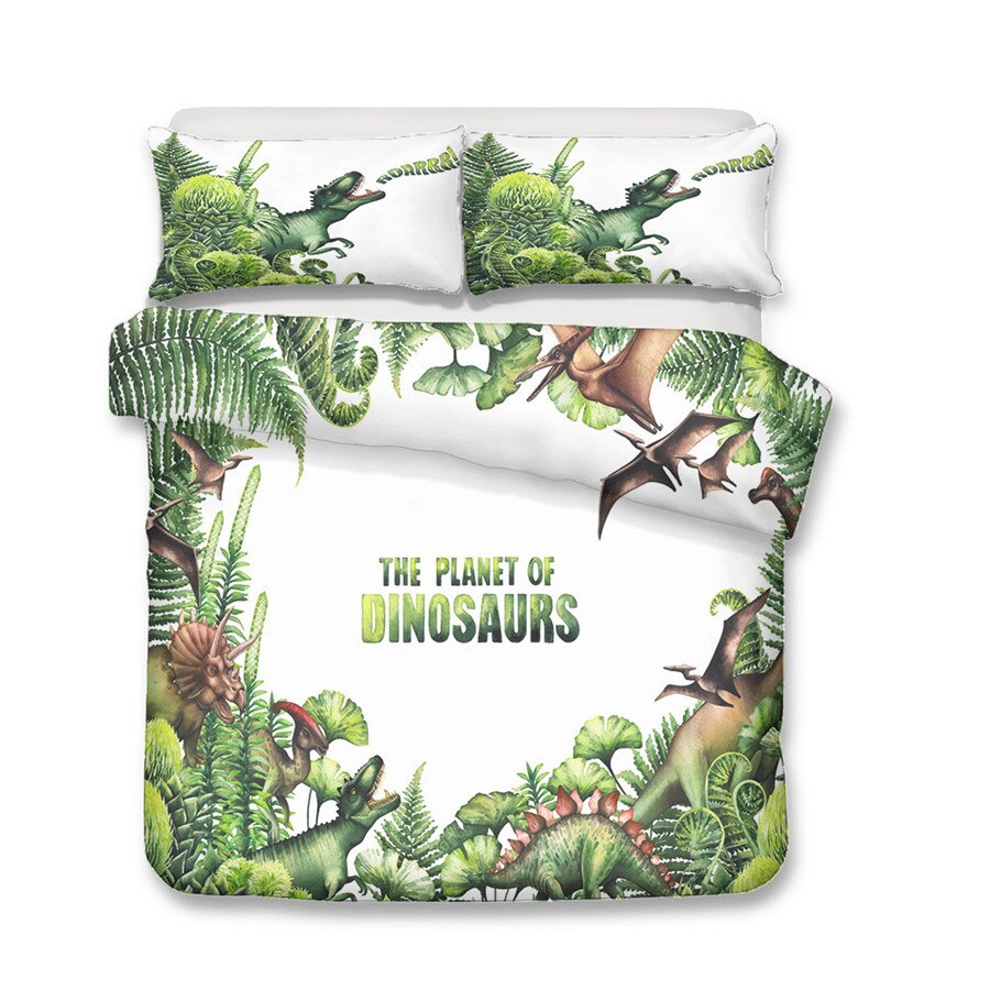 Ett sängset 3d tryckt påslakan sängset dinosaurie hemtextilier för vuxna sängkläder med örngott  #dg09