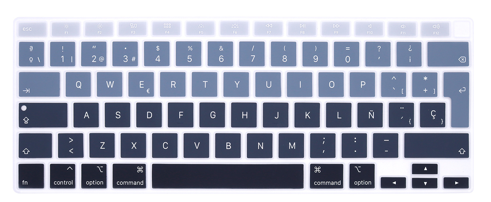 Couverture espagnole souple ue pour Macbook Air 13 A2179 / Air M1 puce A2337 couverture de clavier en silicone arc-en-ciel espagnol ue