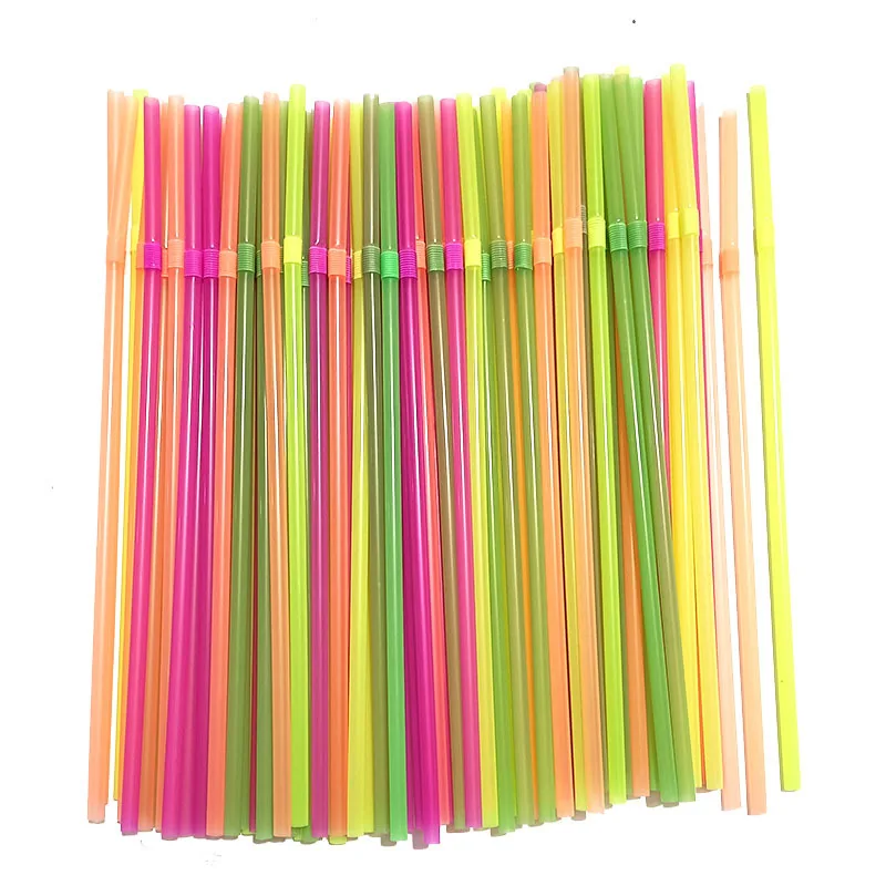 100Pcs Bendable Straws Disposable Colourful Black Straw Rietjes Milk Tea Bar Party Wedding Kitchen Accessories Drinkware 빨대: black
