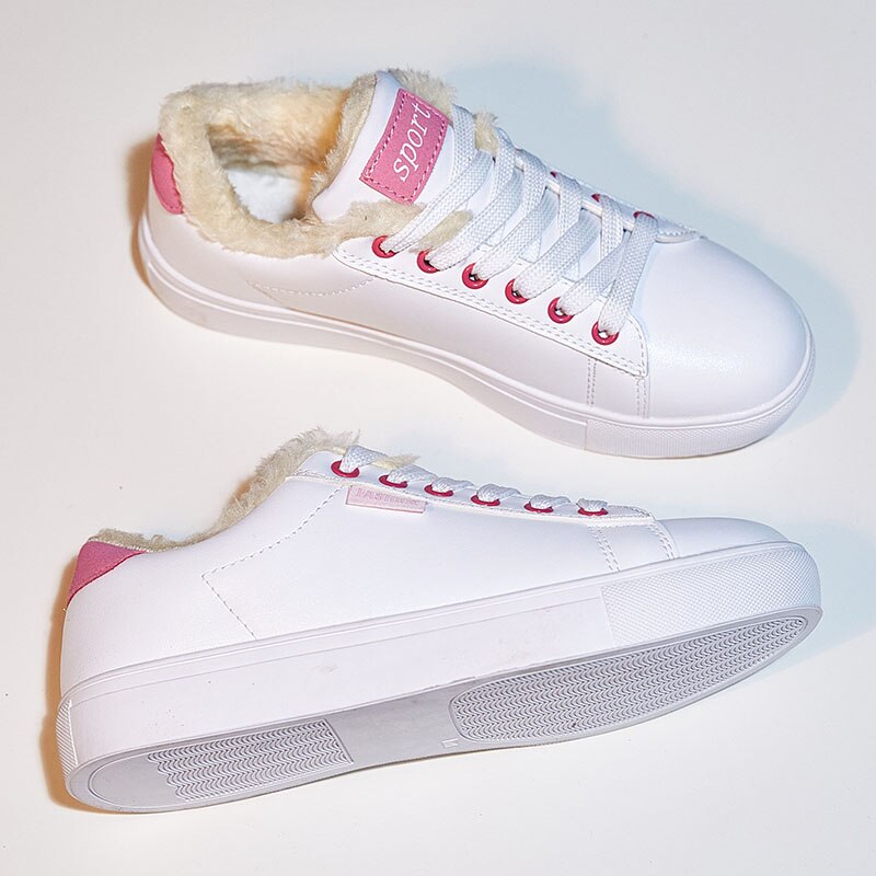 Dam tennisskor tennis feminino tennis blancos vinter utomhus promenad jogging sportskor student vita platta sneakers 7: Vit 3 / 4
