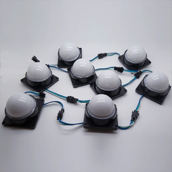 DC12V WS2811 pixel module met milky cover; 6 stks 5050 led binnen; 1.44 W;, 50mm diameter; met 3pin JST connectors voor elke module