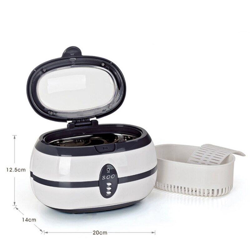 Kleine ultrasoon reiniger huishoudelijke brillen sieraden horloge scheermes kunstgebit munt reinigingsinstrument 600ml