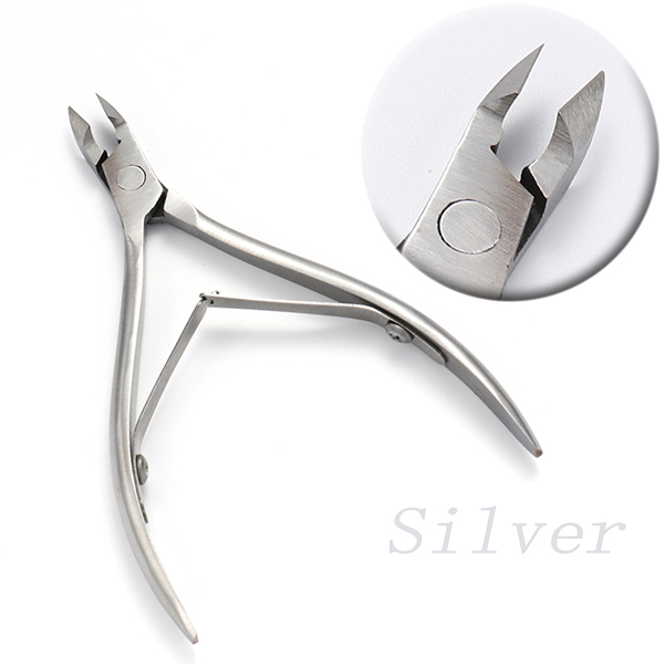 Död hud remover nail art verktyg guld silver nagel nagelband nipper trimning pedikyr vård nagelsax rostfri manikyr  ch1586: Silver-