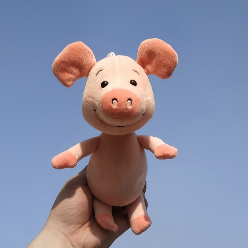 Net red cute Star same style pig pendant car keychain plush bag baby bed decoration soft Soothing doll christmase: pig 20cm