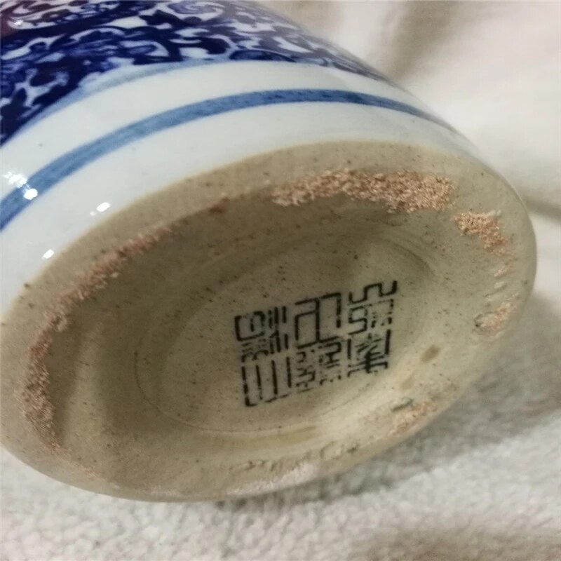 Chinese Jing Dezhen Blauw En Wit Porselein Vaas