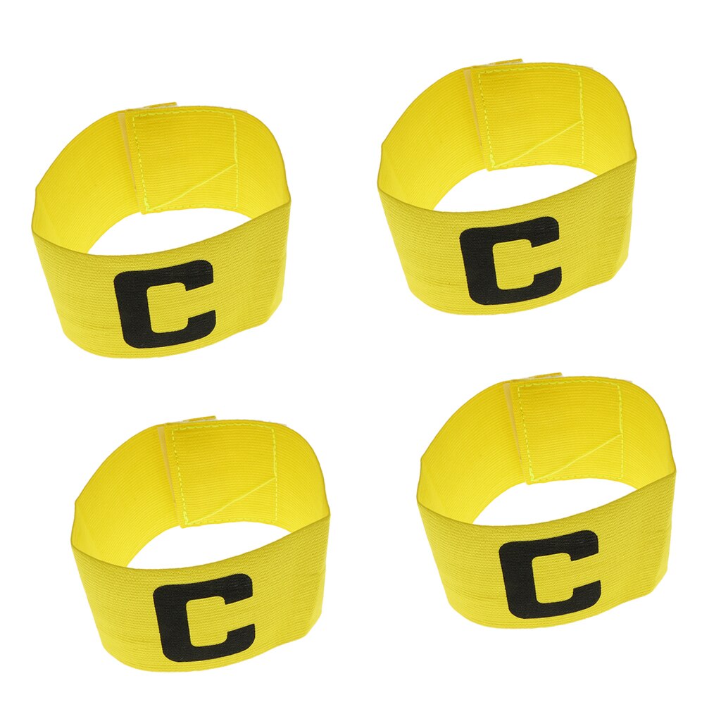 4 Pieces/Pack Adjustable Stretchy Football Soccer Captain Armbands