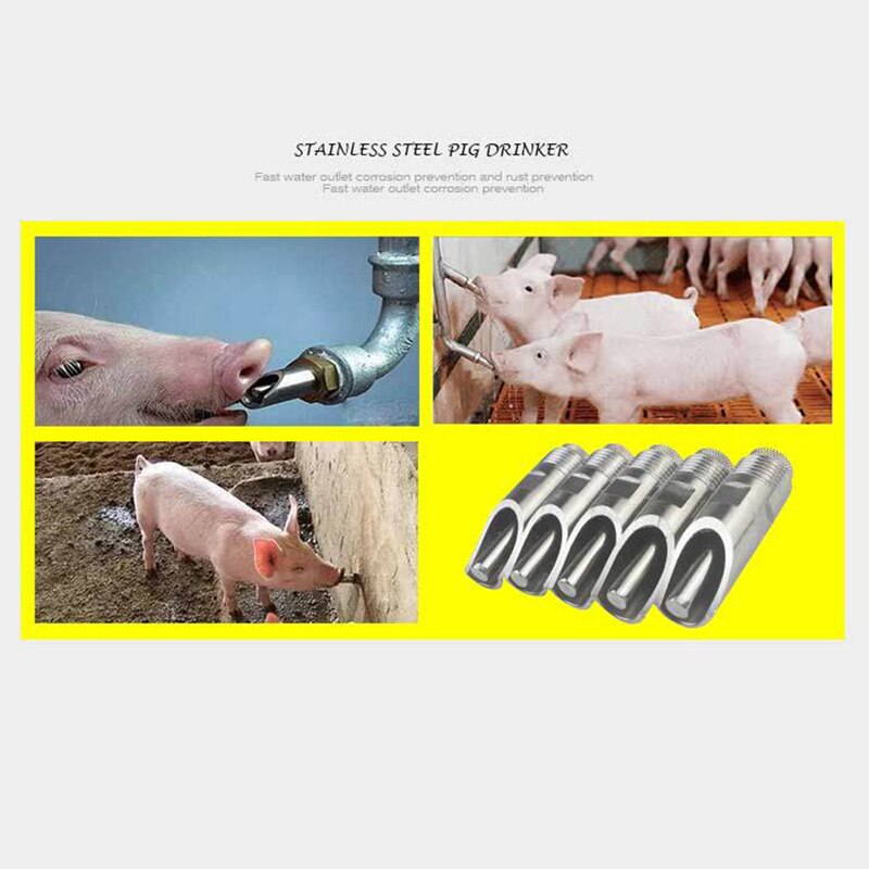 3 Stuks Automatische Tepel Water Feeder Voor Pig Multifunctionele Huisdier Drinken Tool Rvs Drinknippel Hulpmiddel Levert