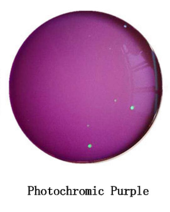 1.56 Photochromic Pink Blue Sunglasses Lens Single Vision Lens 0~-6.0 Myopia Optical Prescription Lenses for Eyewear UV400: Photochrommic Purple