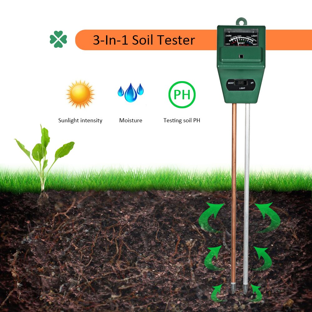 Soil Moisture Measuring Sensor Tester Humidity Hygrometer Hydroponic Gardening Water Plant Flower Soil PH Tester Light Meter