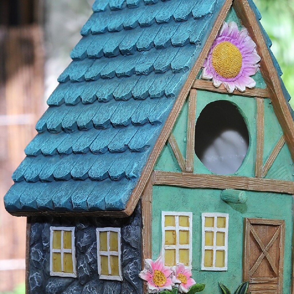 Hand-Painted ing Colourful Birdhouse Country Bird House for Small Birds