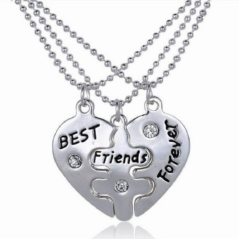 Combination Broken Heart 2 Pieces and 3 Pieces Pendant Necklace Forever Friend Ms. Jewelry Necklace Girlfriend