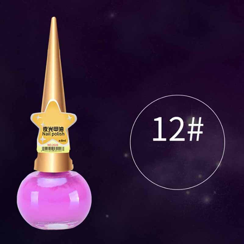 Vernis à ongles en Gel Fluorescent, Non toxique, 12 couleurs, néon lumineux, 14ML, à la , brille dans la nuit, pour femmes et enfants