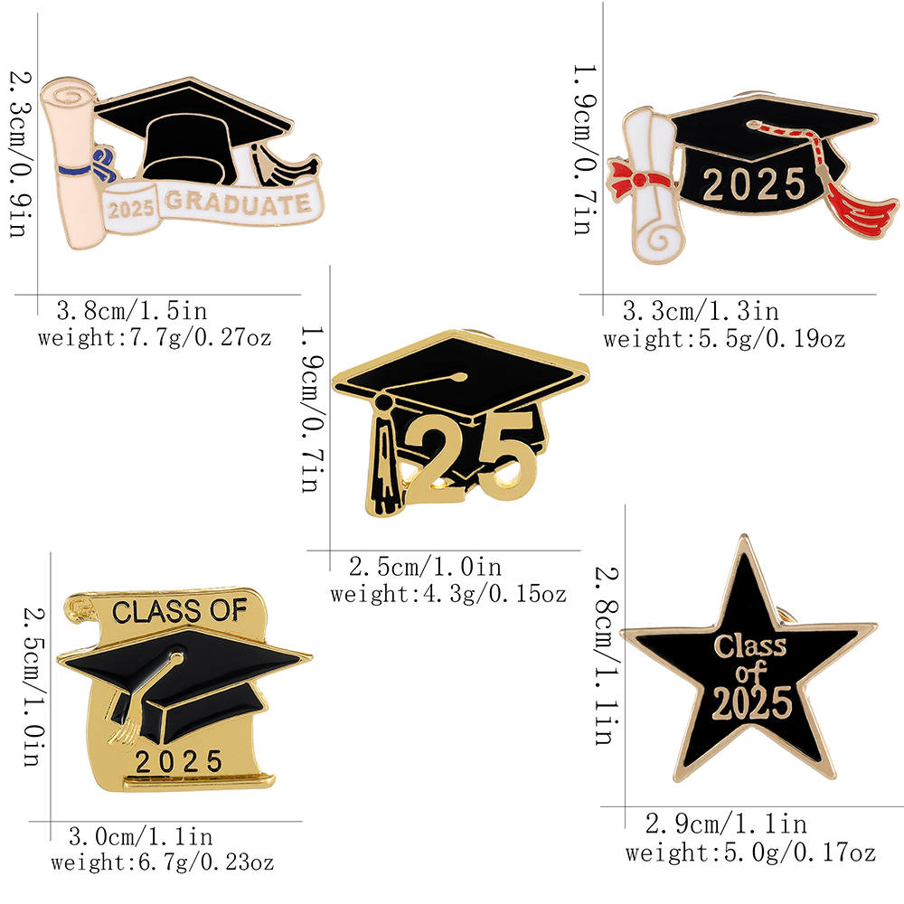 2025 Graduation Seizoen Emaille Broches Doctoraal Hoed Diploma Klasse Van 25 Pins Voor Student
