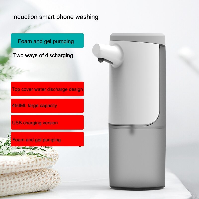 Automatic Soap Dispenser 450ML perfectless Foaming Soap Dispenser Hands-Free USB Charging Electric Soap Dispenser