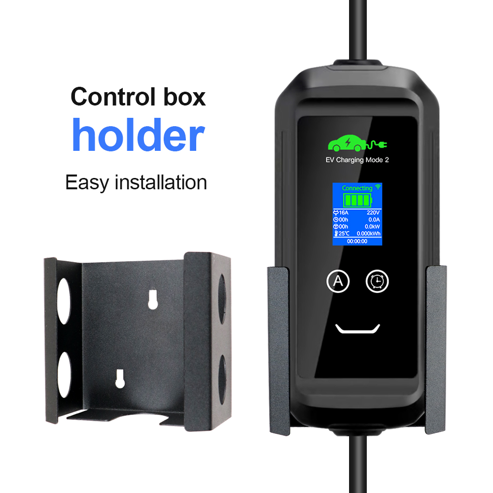 Portable EV Charger Control Box Holder Electric Vehicle Charging Plug Holder Wall-box Holder Easy Install