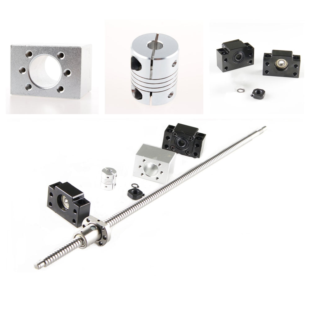 Ball Schraube einstellen SFU1204 Gerollt Kugelumlaufspindel RM1204 C7 Mit Ende Bearbeitet + 1204 Ball murmeln Gehäbenutzen + BK/BF10 ende Unterstützung + Koppler Für Cnc