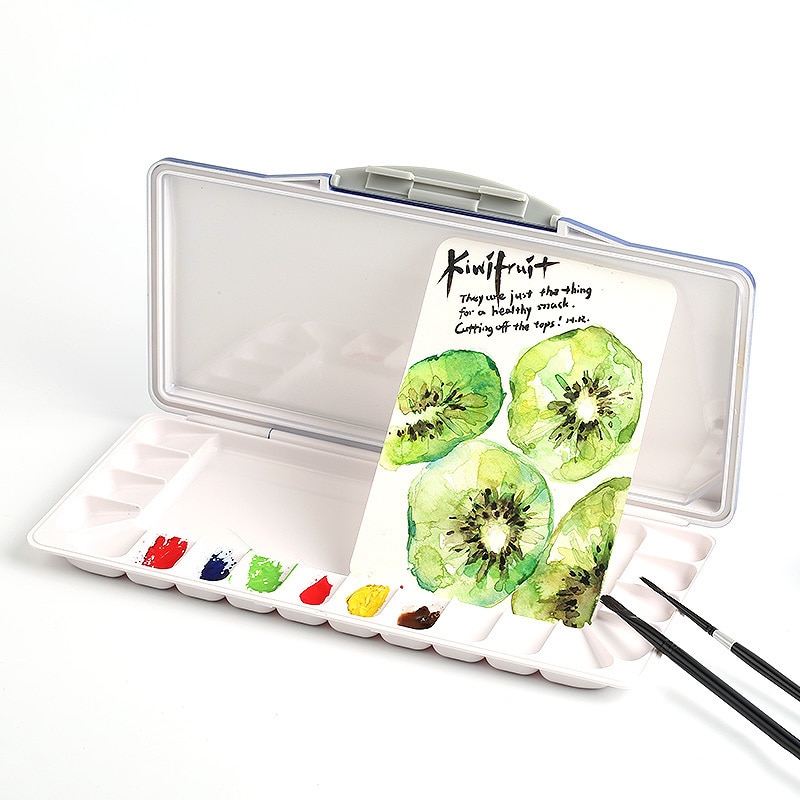 18/24 grid aquarel verf hydraterende kleur doos beginner draagbare verf doos volwassen kleur palet aquarel plaat art supplies