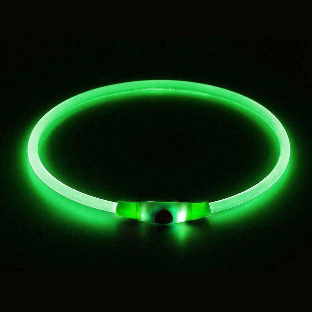 Super Bright Adjustable LED Dog Collar Glowing Belt Flashing Necklace Visibility Pet Safety USB Rechargeable Light Up