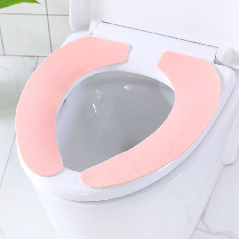 Vaskerum varmt vaskbart sundhed klæbrig toiletmåtte sædeovertræk pad husstand genanvendelig blød vinter tyk toilet sædeovertræk badeværelse: Lyserød