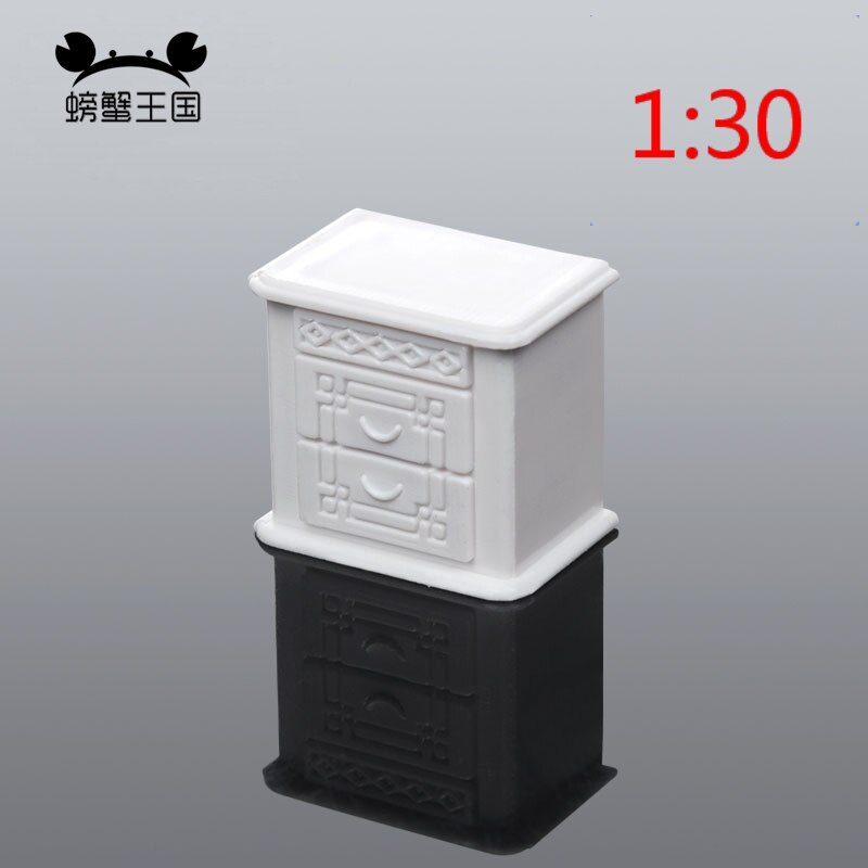 6 stücke 1:25 1:30 Nachttisch Schrank Modell Dekorative Miniatur Möbel Modell Wohnzimmer Nachttisch Spielzeug: 30 scale