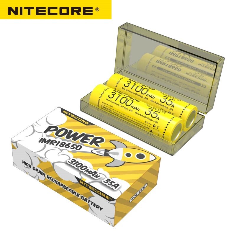 Nitecore IMR18650 3100Mah 35A 3.7V Platte Top Oplaadbare Batterij