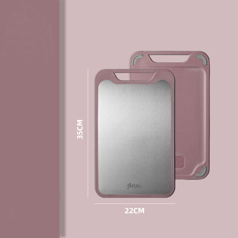 Snijplank Twee Zijden Van Roestvrij Staal En Kunststof Multifunctionele Gesneden Groenten Voor Twee Doeleinden En Vleessnijplank: Rood