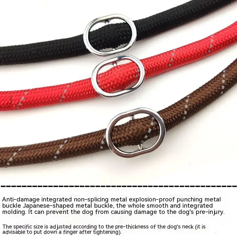 Correa para perro, cuerda antideslizante, correa de plomo, cuerda trenzada resistente, Collar de bucle ajustable, correas de entrenamiento para perros medianos y grandes, accesorios