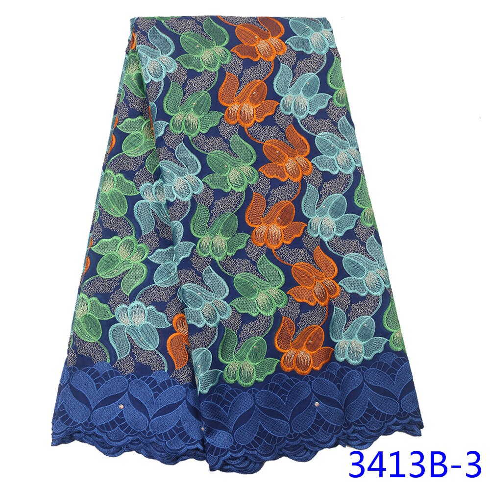 Swiss Voile Lace In Switzerland Lace African Dry Lace Fabric Nigerian Cotton Lace Material YA3413B-4: Picture 3