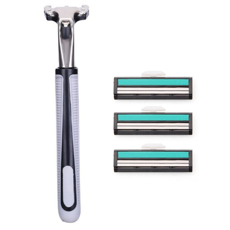 1 sæt barberknive værktøjsblade til standard skægbarberkniv trimmer sikkerhedsskraber dobbeltlags barbermaskine krops ansigtsbarberkniv
