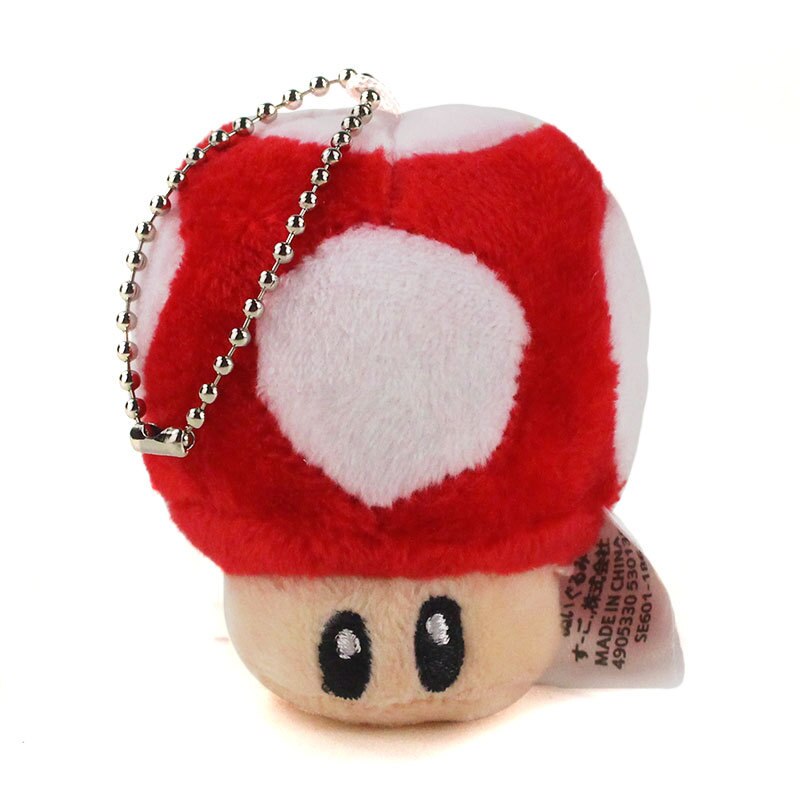 1Pcs 8Cm Super Mario Bros Mushroom Pluche Sleutelhanger Speelgoed Super Mario Bros Toad Mushroom Soft Gevulde Pluche Hanger voor Kids: 8cm Red