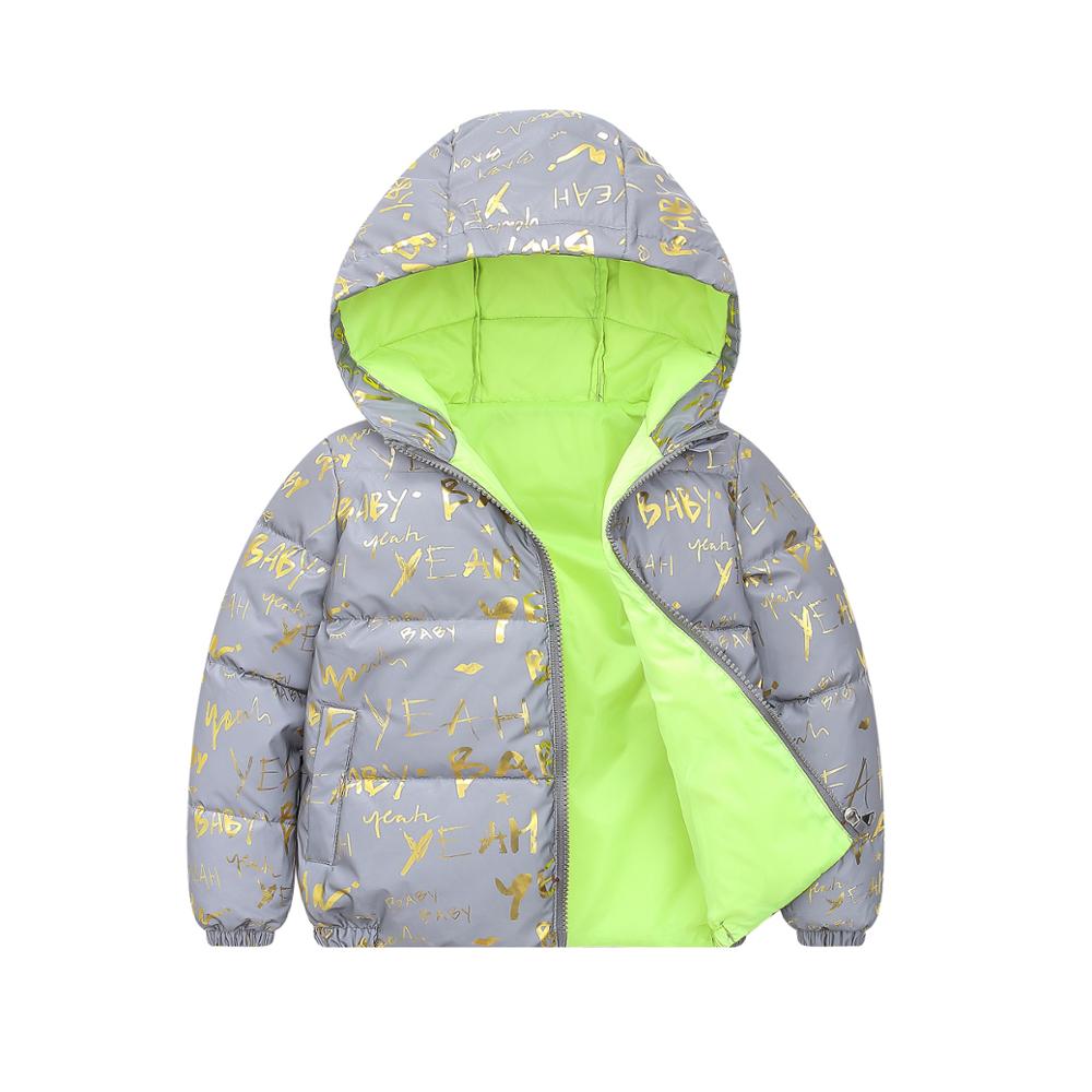 Jxysy Childrens Jas Winter Down Voor Jongens Overalls Voor Meisjes Winter Jas Warm Reflecterende Snowsuit Childrens Parka 4-9 jr: Alphabet gold / 6T