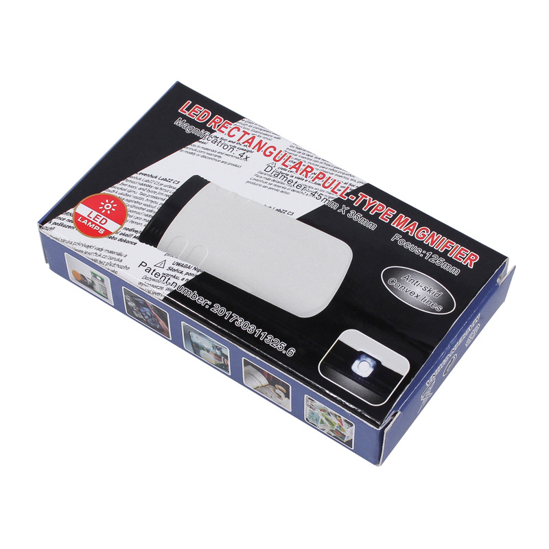 4X Magnifying Glass Lens Foldable Pocket Handheld Microscope Reading Jewelry Loupe with LED Light Illuminated Magnifiers 1/2/3pc