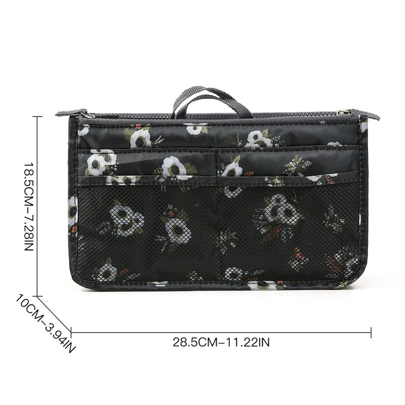 1 bolsa de aseo de seda de poliéster Bageek, bolsa de gran capacidad con asa superior, bolsa de cosméticos de con impresión, bolsas organizadoras de maquillaje