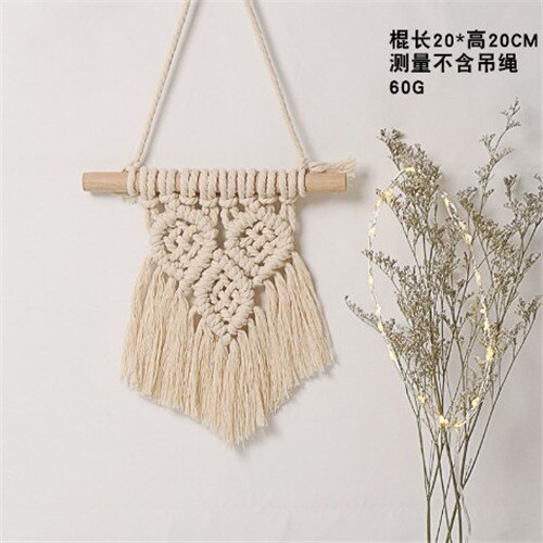Macrame Wall Hanging Tapestry Handmade Cotton Woven Nordic Backdrop Boho Kids Room Home Decoration Wedding Photo Props: i