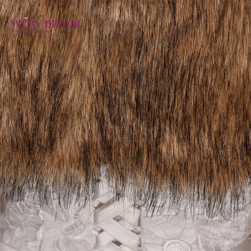 Wowbridal Noble Bruiloft Jas Onderdanig Faux Fur Criss-Cross Shawl Bridal Coat Accessoires PJ0074