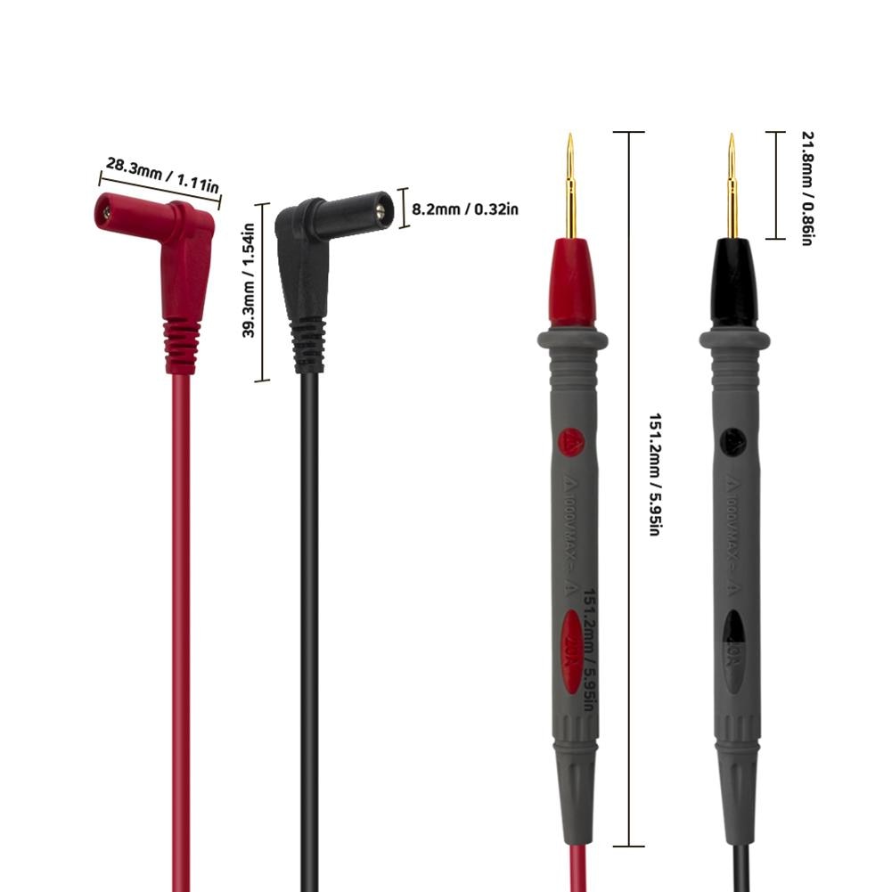 Portable Digital Test Pen Compatible Multimeter Anti-skid 1000V 20A Pens Test Cord Multi Meter for Electric Supplies