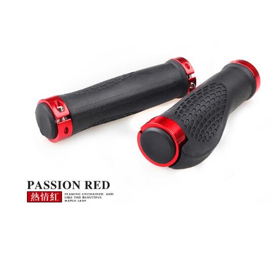 MTB Bike Lenker Grip Gummi Anti-Skid Ergonomische Berg MTB Radfahren Teile Fahrrad Griffe Schwarz Gold Rot Blau: Rot