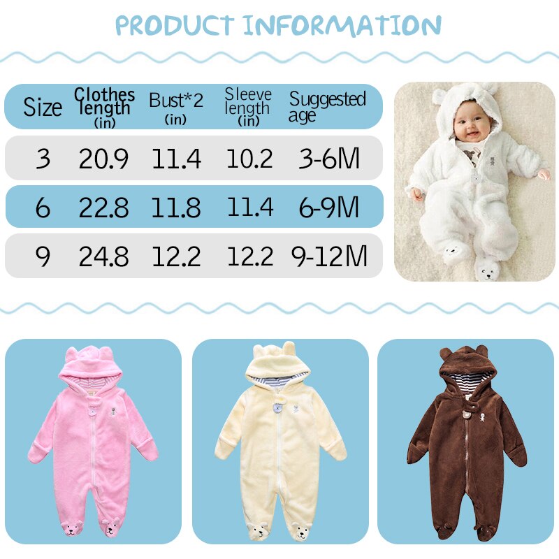Yilaku Baby Kleding Herfst Hooded Baby Meisje Romper Wrap Voet Peuter Jongens Jumpsuit Beer Cartoon Kids Baby Unisex Een-stuk YY065