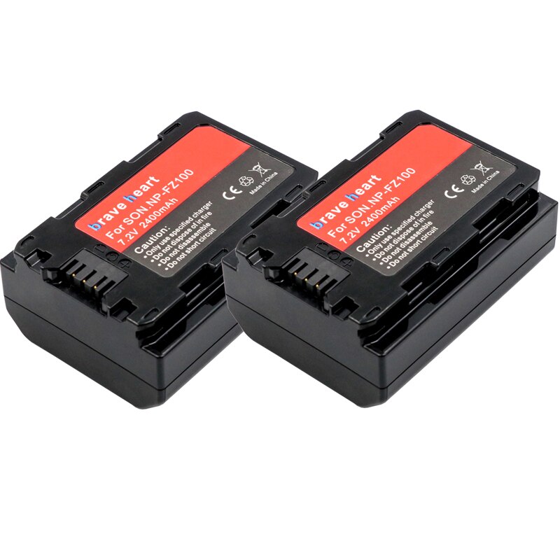 Batterie NPFZ100 avec écran LCD et double chargeur USB, pour Sony Alpha A7III A7R III A9 Alpha 9 A7R3 A6600, NP-FZ100: 2battery