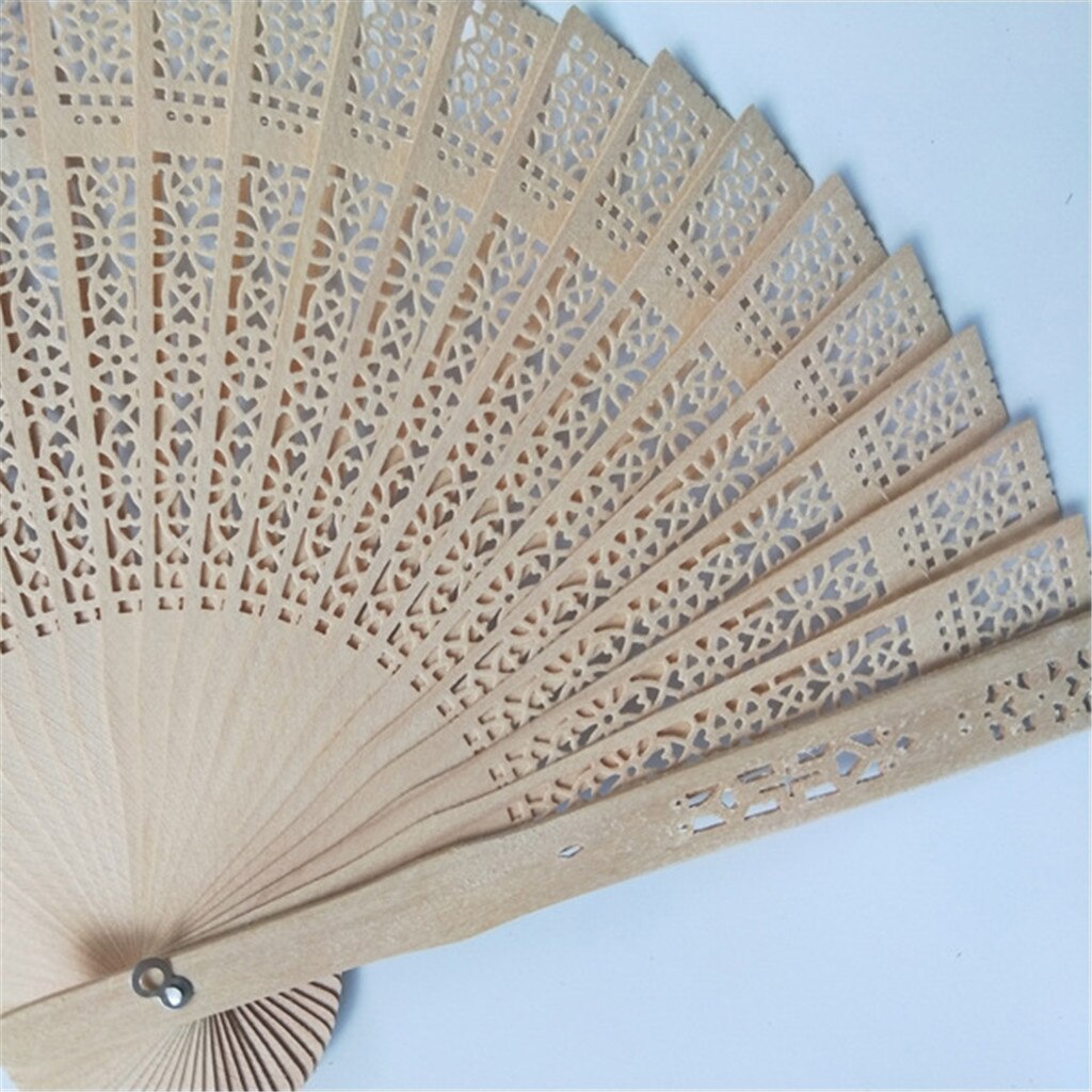Vouwen Fans Sandelhout Hollow Dans Bruiloft Houten Hand Fans Schilderen Papier Vouwen Hand Held Bloem Fan Abanico