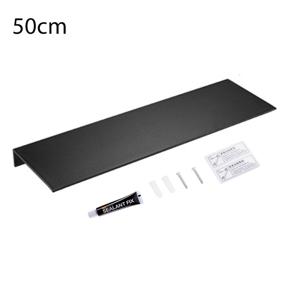 Kylpyhuoneen seinähylly 30cm 40cm 50cm seinäkiinnitys rei'ittämättömät kylpyhuoneen keittiön hyllyt suihkuhyllyt kodin tarvikkeet: Musta 50cm