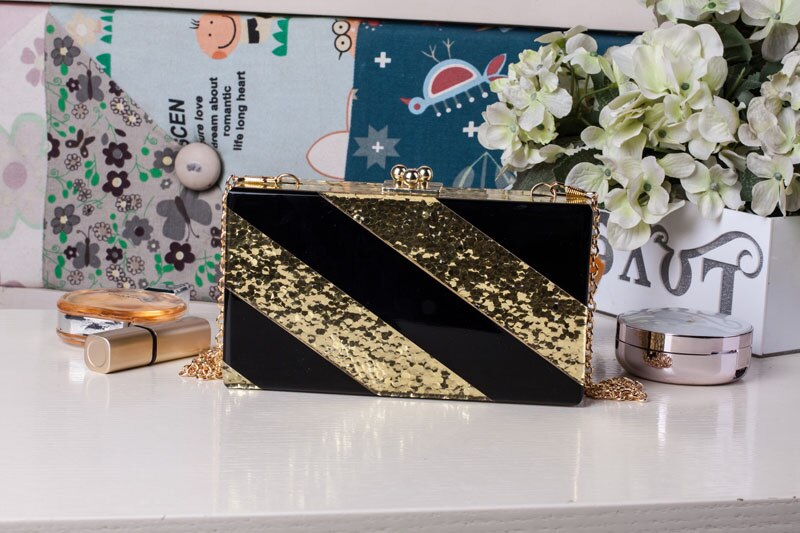 BELLA JOY evening dress sequins stripe single shoulder bag foreign lady evening bag yakeli hand bag: Default Title