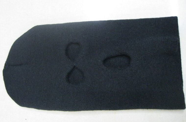 3 Hole Mask Balaclava Black Knit Hat Face Shield Beanie Cap Snow Winter Warm