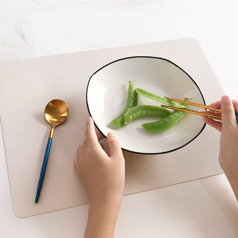 Silicone Waterproof Placemat Table Mat Heat Insulation Anti-skidding Washable DurableFor Kitchen Dining