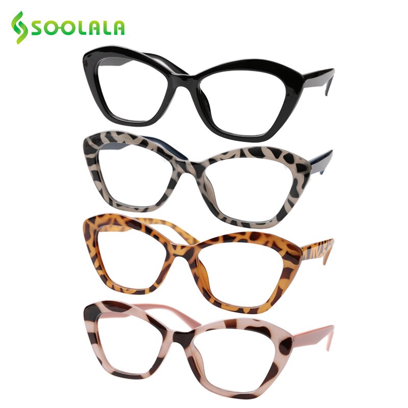 SOOLALA Katze Auge Brillen Rezept Brillen Rahmen Frauen Gläser Klare Linse Myopie Optische Gläser