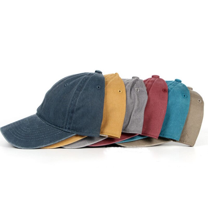 Unisex Cap Vintage Washed Baseball Cap Cotton Adjustable Dad-Hat ENA88